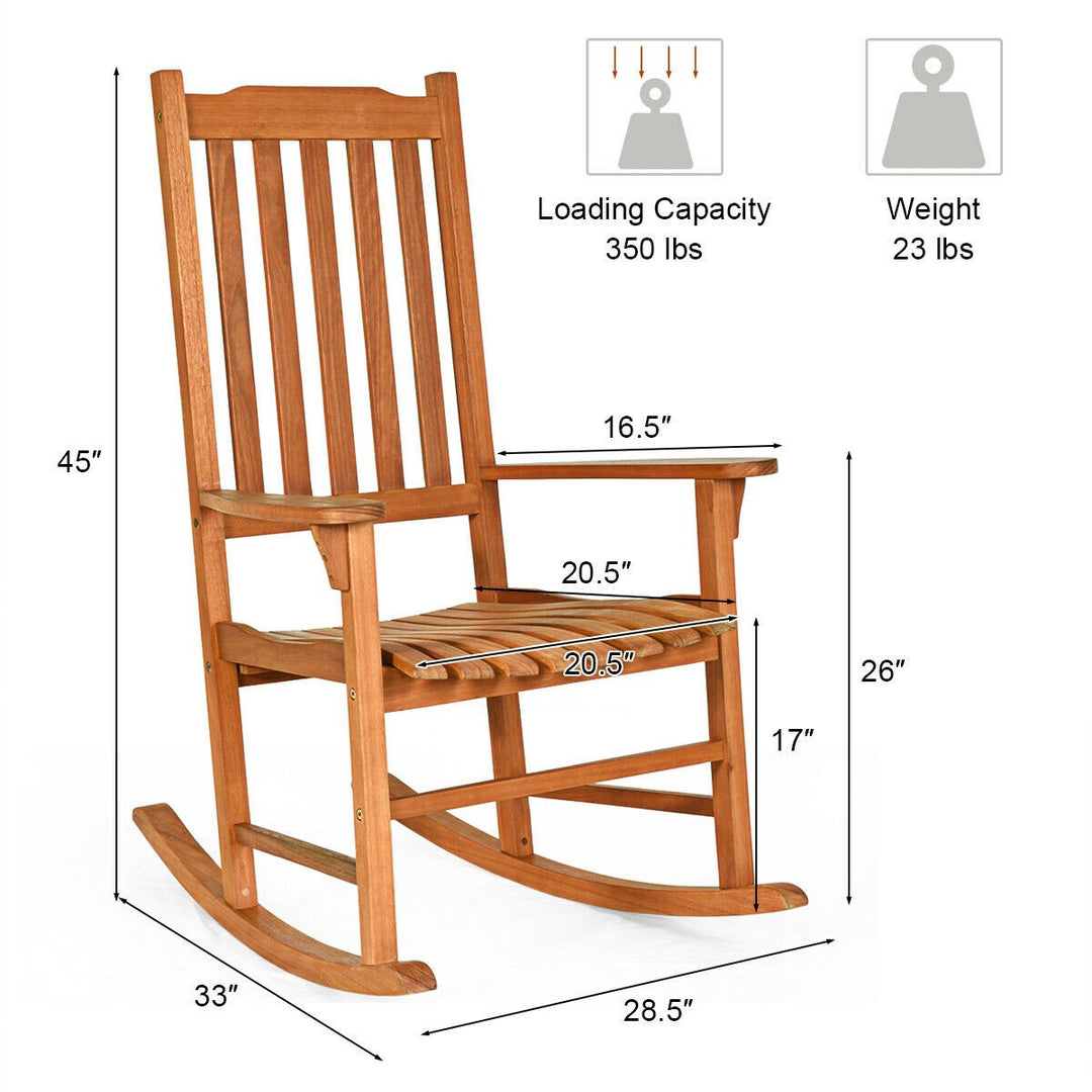 Porch Rocking Chair, Solid Wood Rocker