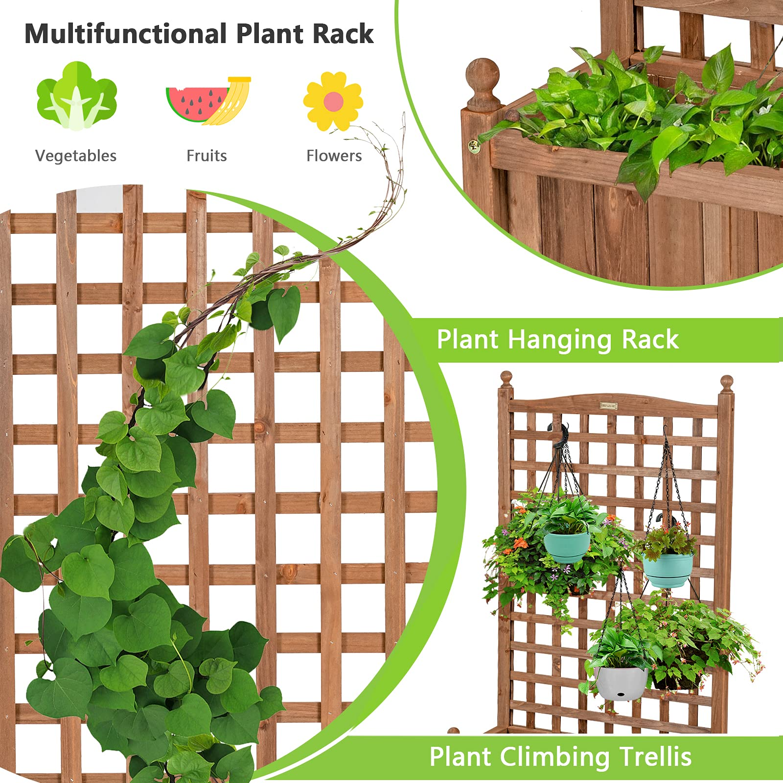 Flower Box for Plant Climbing (25'' x 11'' x  50'')