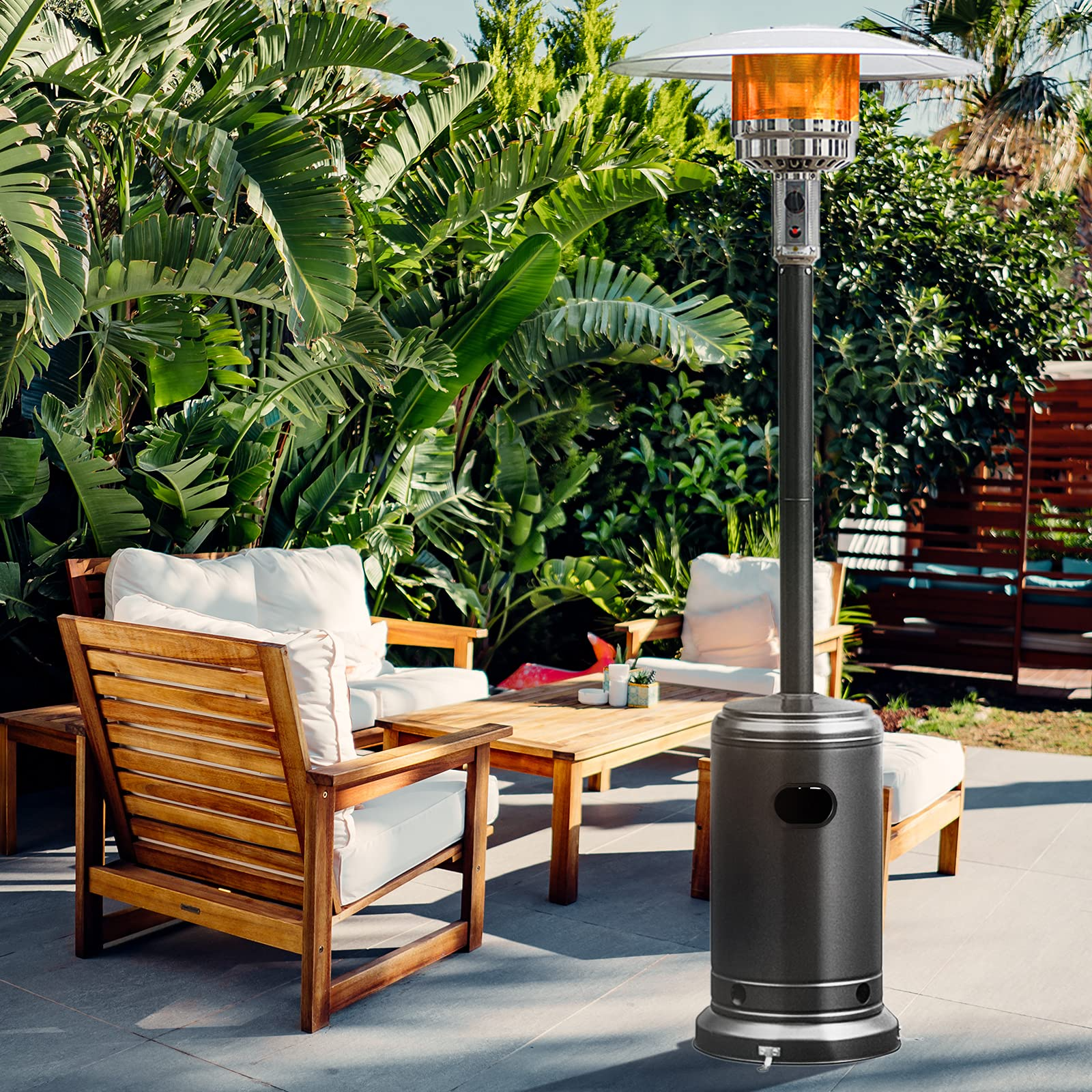 Giantex Patio Heaters for Outdoor Use, 48000 BTU Propane Outdoor Heaters with Wheels