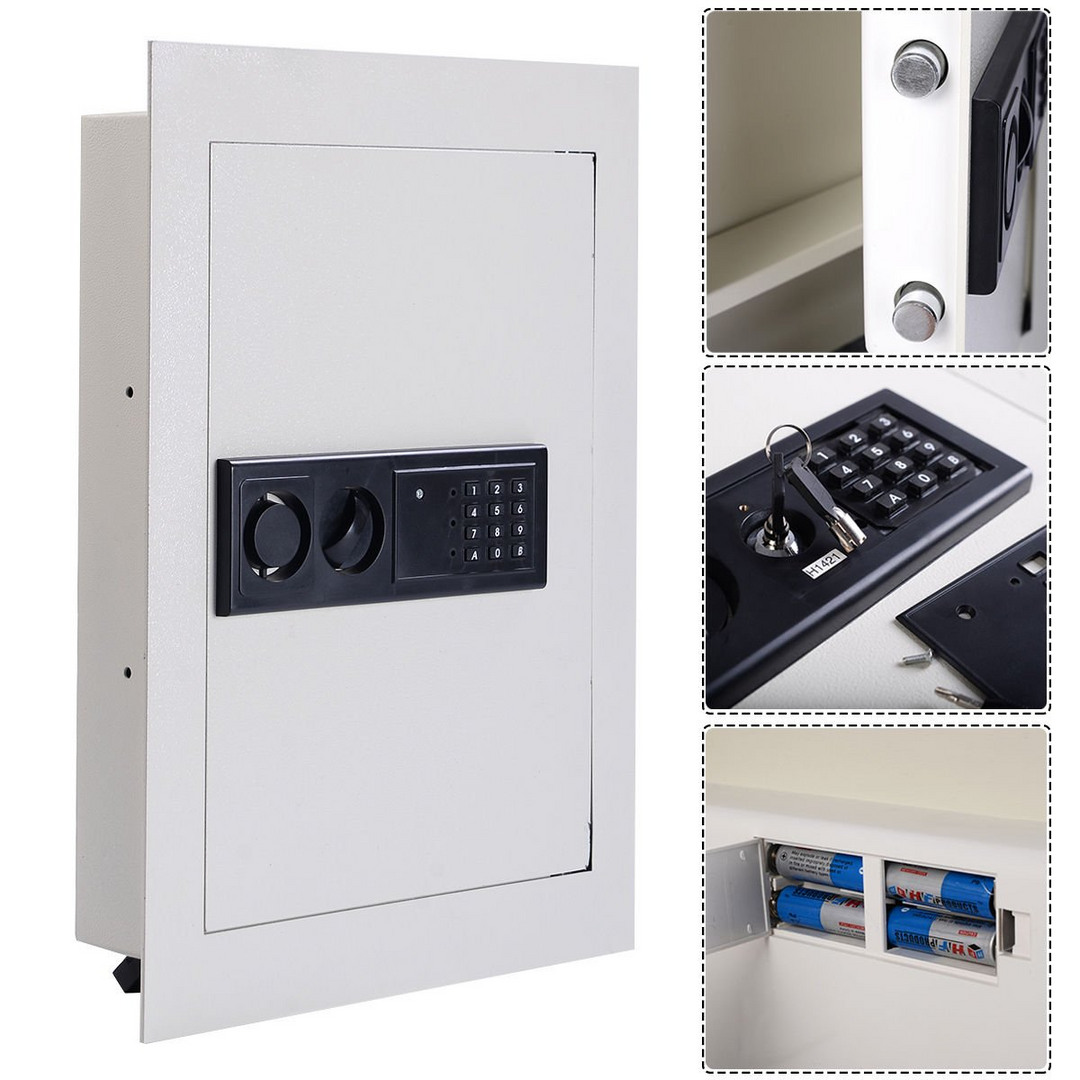 Giantex Electronic Wall Hidden Safe Security Box,.83 CF Built-In Wall Electronic Flat Security Safety Cabinet