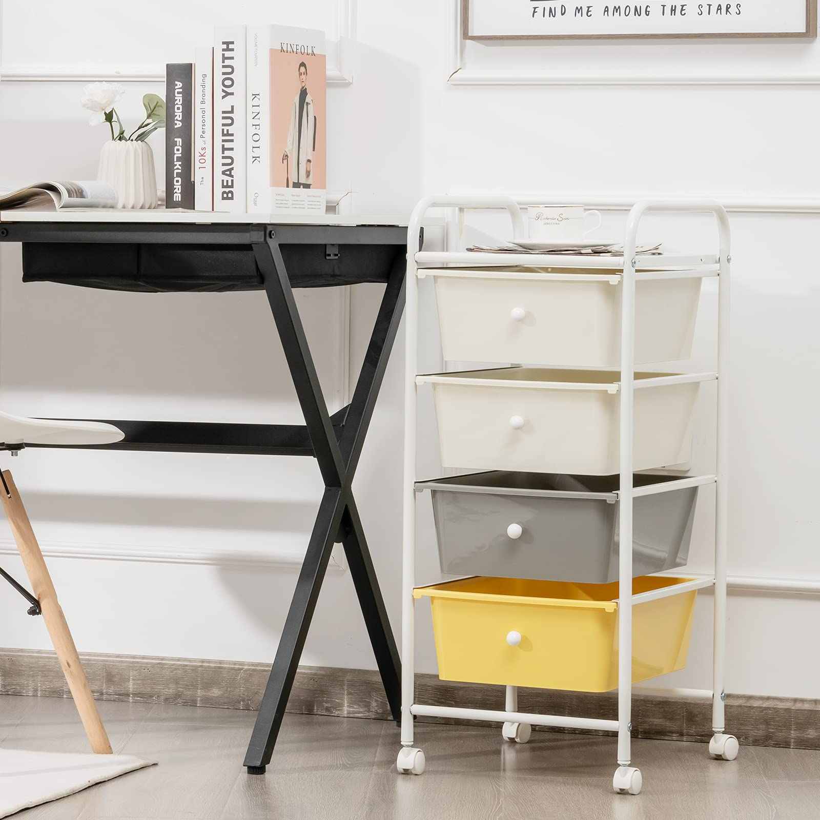 Giantex Rolling Cart with Drawers, Craft Organizer with Wheels