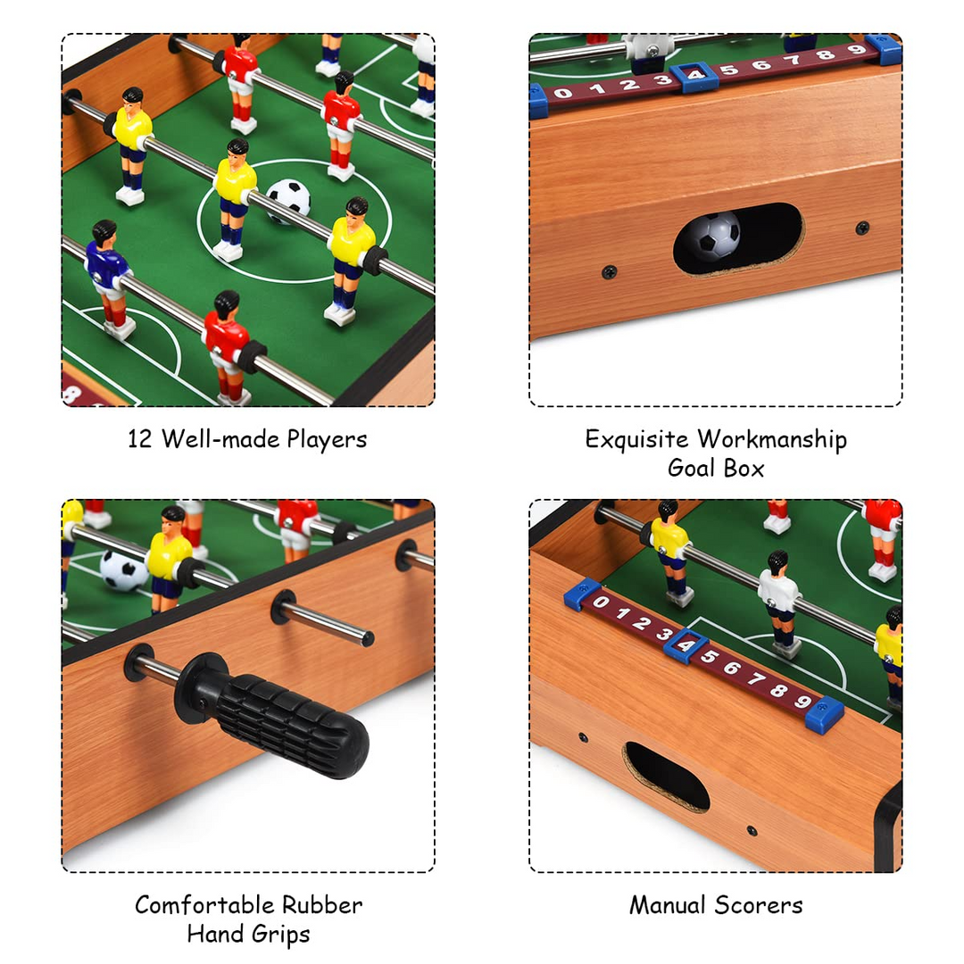 Giantex 20" Easily Assemble Wooden Mini Foosball Table Top w/ Footballs
