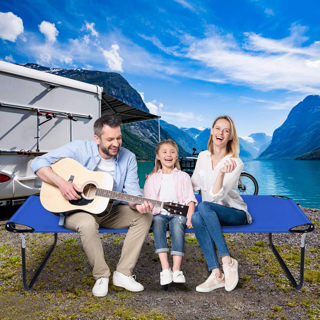 Giantex Blue Folding Camping Bed Outdoor Portable Army Military Camping Bed