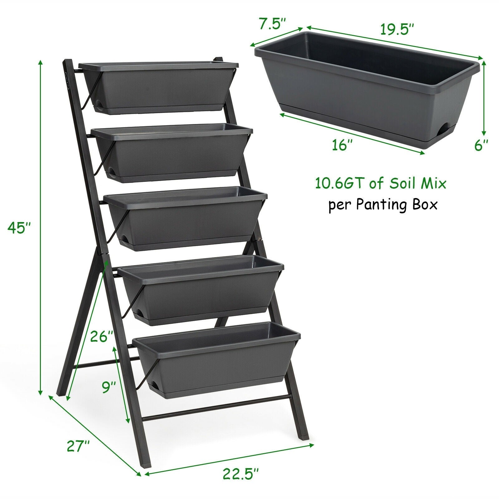 Vertical Raised Garden Bed, Elevated Planter Raised Beds with Water Drainage