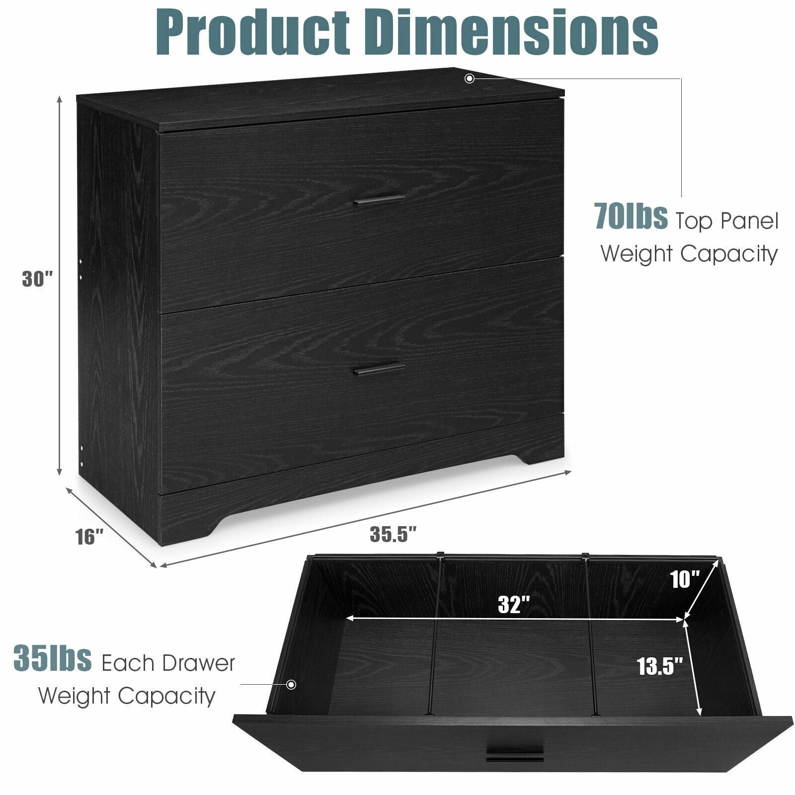Giantex 2-Drawer Lateral File Cabinet Printer Stand