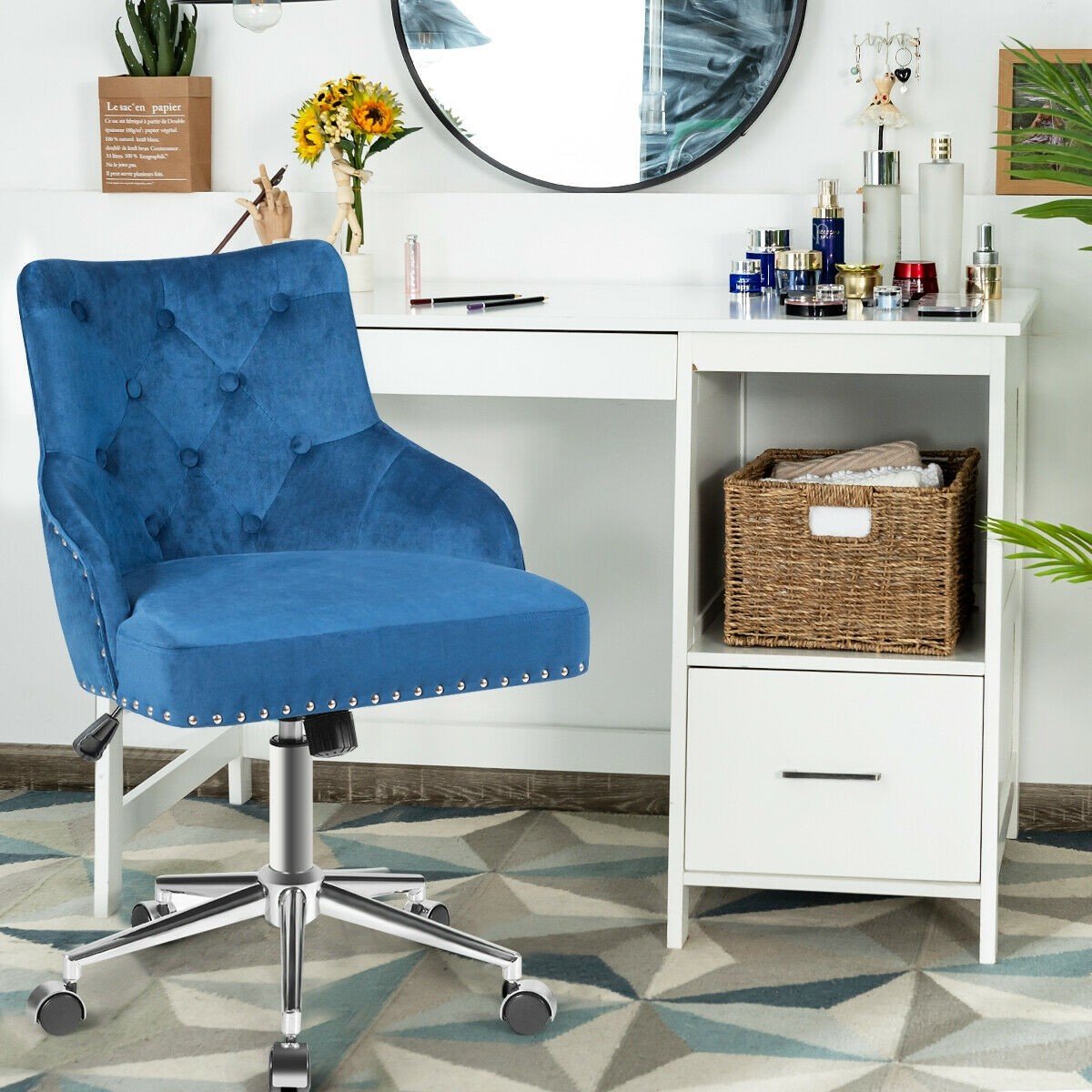 Giantex Modern Home Office Chair, Adjustable Task Chair Computer Desk Chair