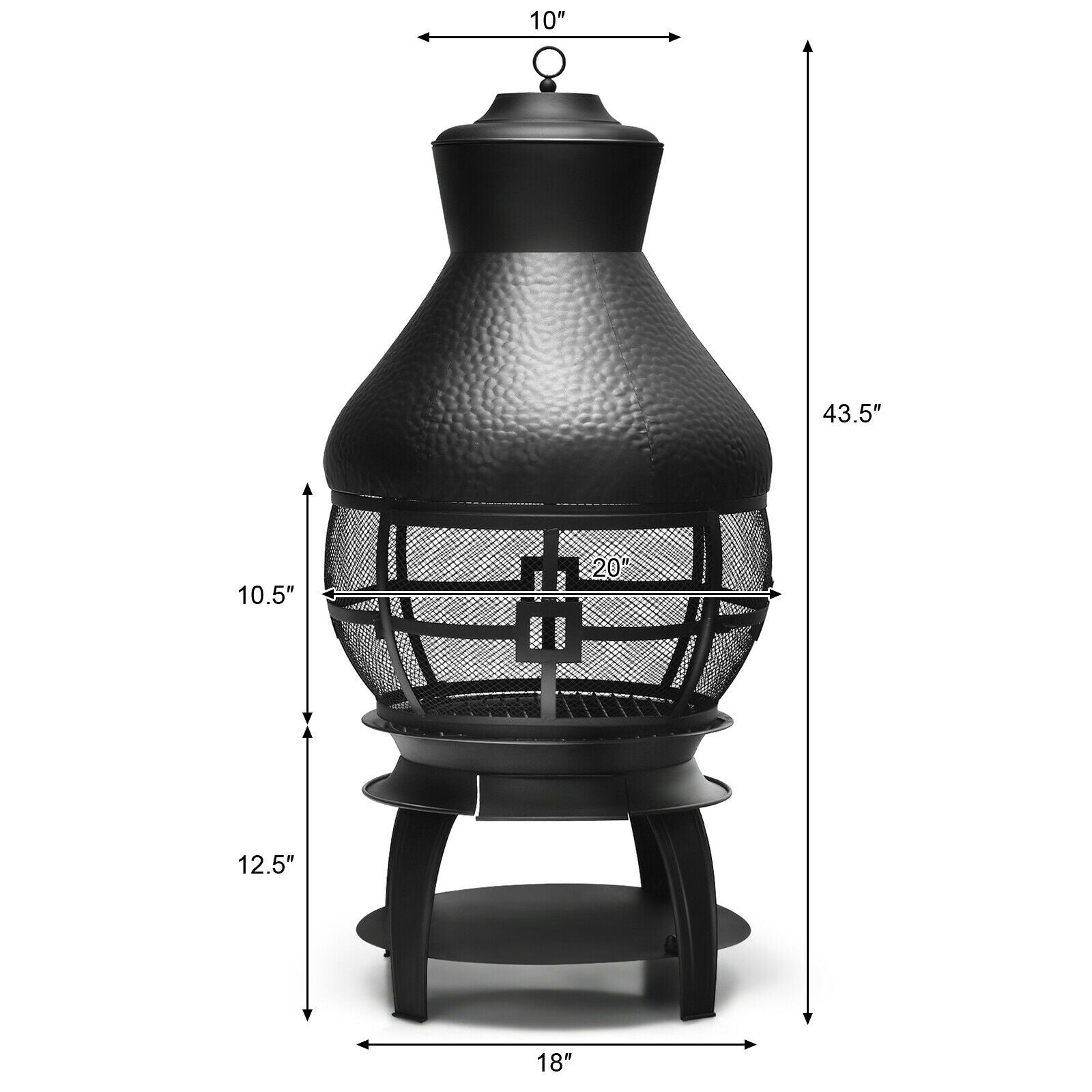 Wood Burning Chiminea, Heavy Duty Fireplace Wooden Chiminea Fire Pit