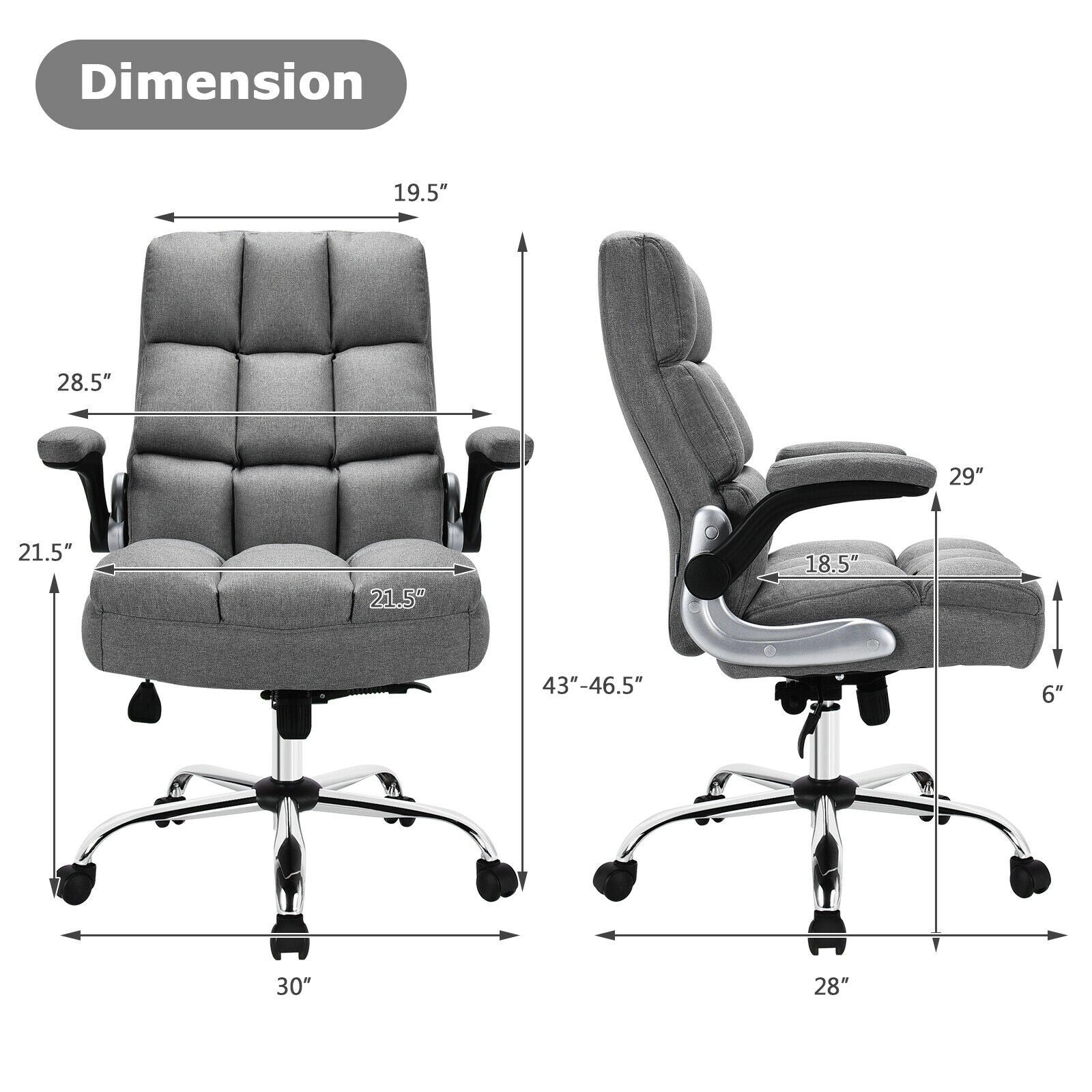 Giantex Executive Office Chair,Adjustable Tilt Angle and Flip-up