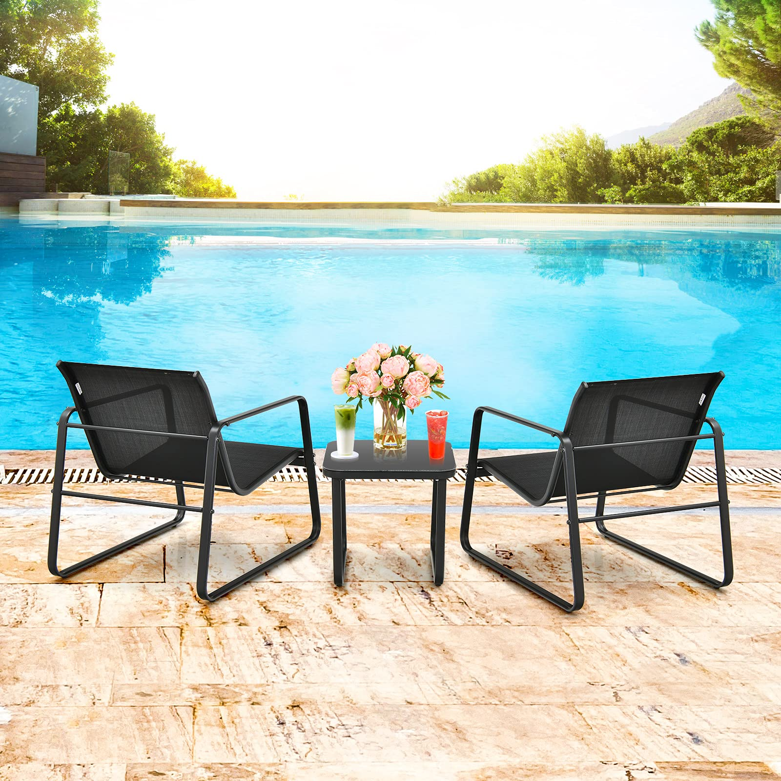 Giantex 3 online piece bistro set