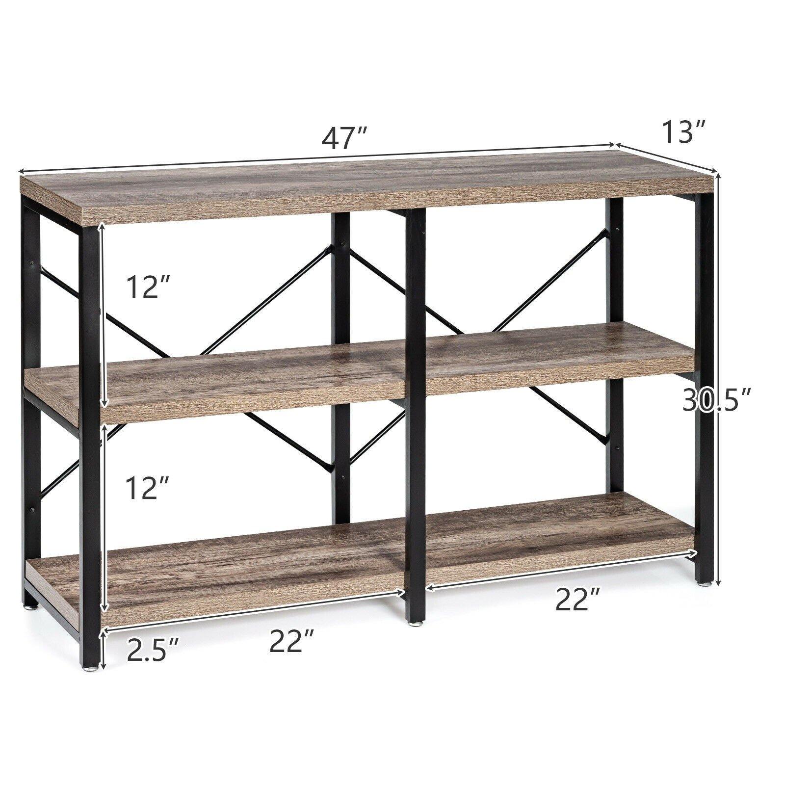 3-Tier Console Table Sofa Side Table, Entryway Foyer Table - Giantexus