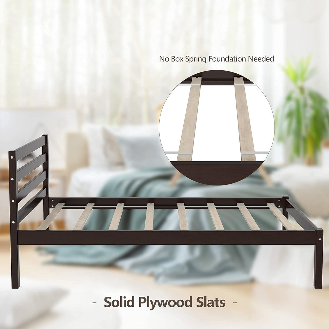 Giantex Wood Slat Support, No Spring Needed, Bed Mattress Foundation, Espresso (Twin)