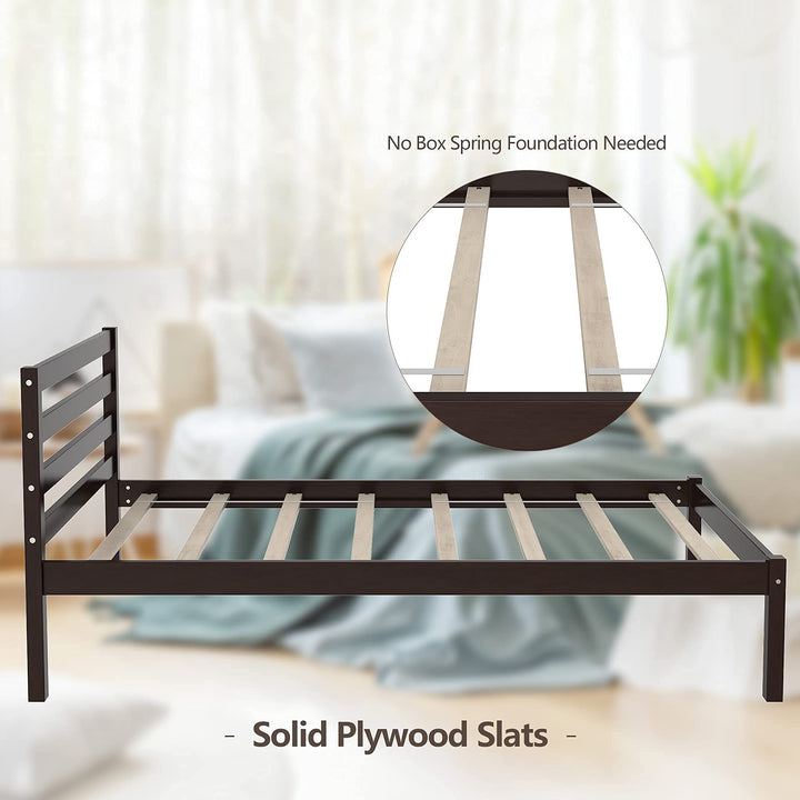 Giantex Wood Slat Support, No Spring Needed, Bed Mattress Foundation, Espresso (Twin)