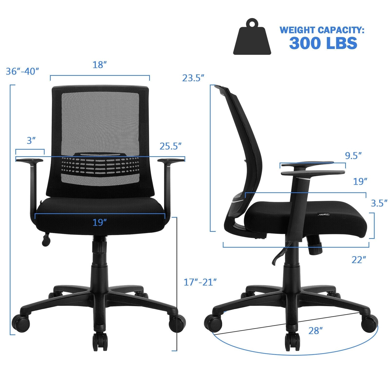 Giantex Ergonomic Mesh Executive Office Chair with Adjustable Lumbar Support