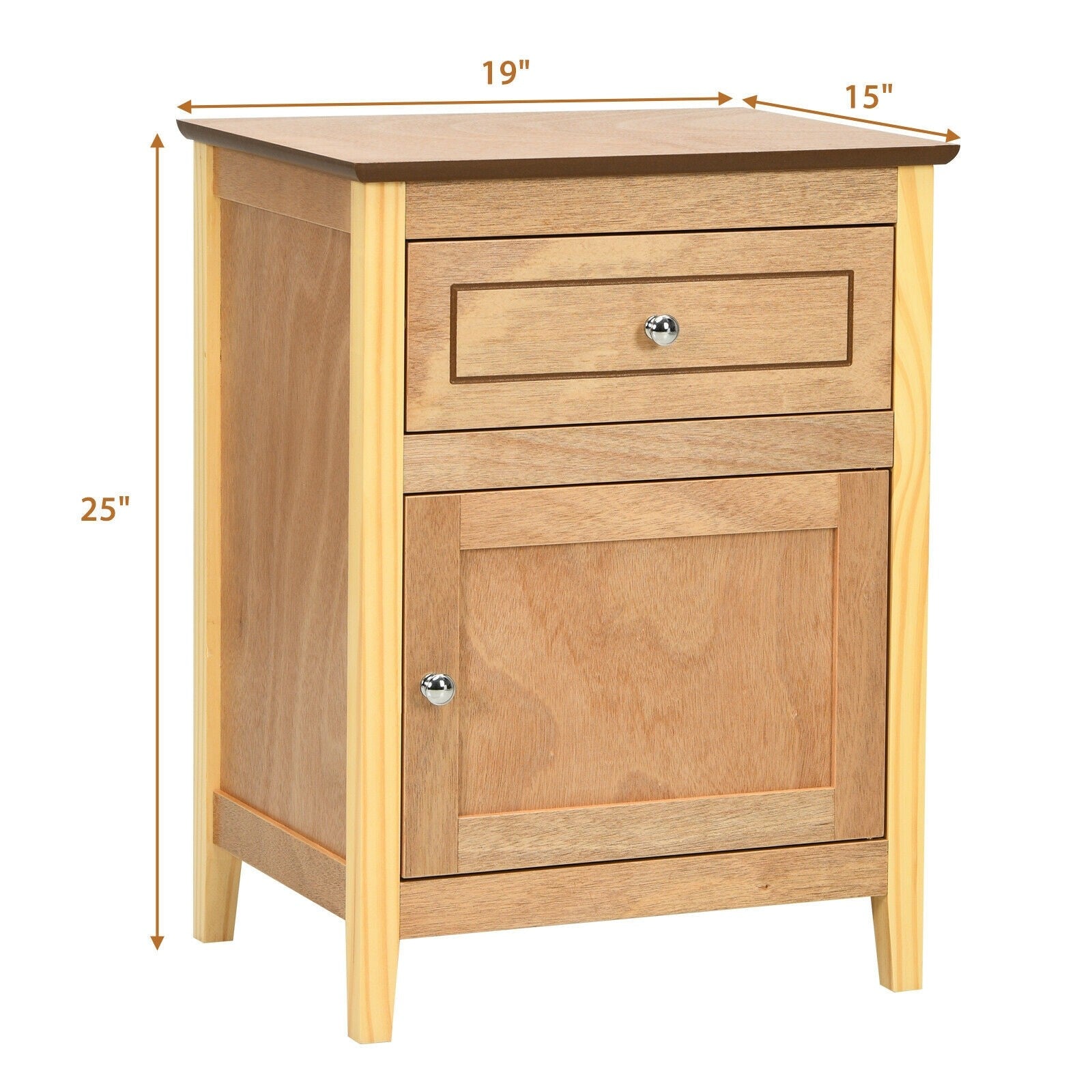 Wooden End Table W/Shelf - Giantex