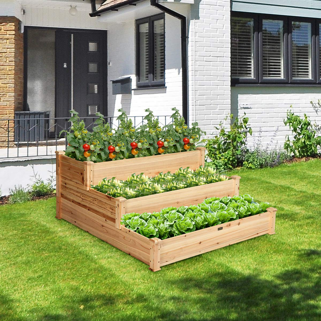 3 Tier Raised Garden Bed, 49'' x 49'' x 22"  (L x W x H)