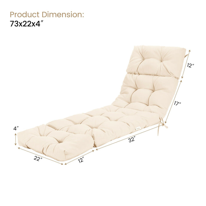 Giantex Set of 1/2/4 Lounge Chair Cushion(73X22X4 Inch)