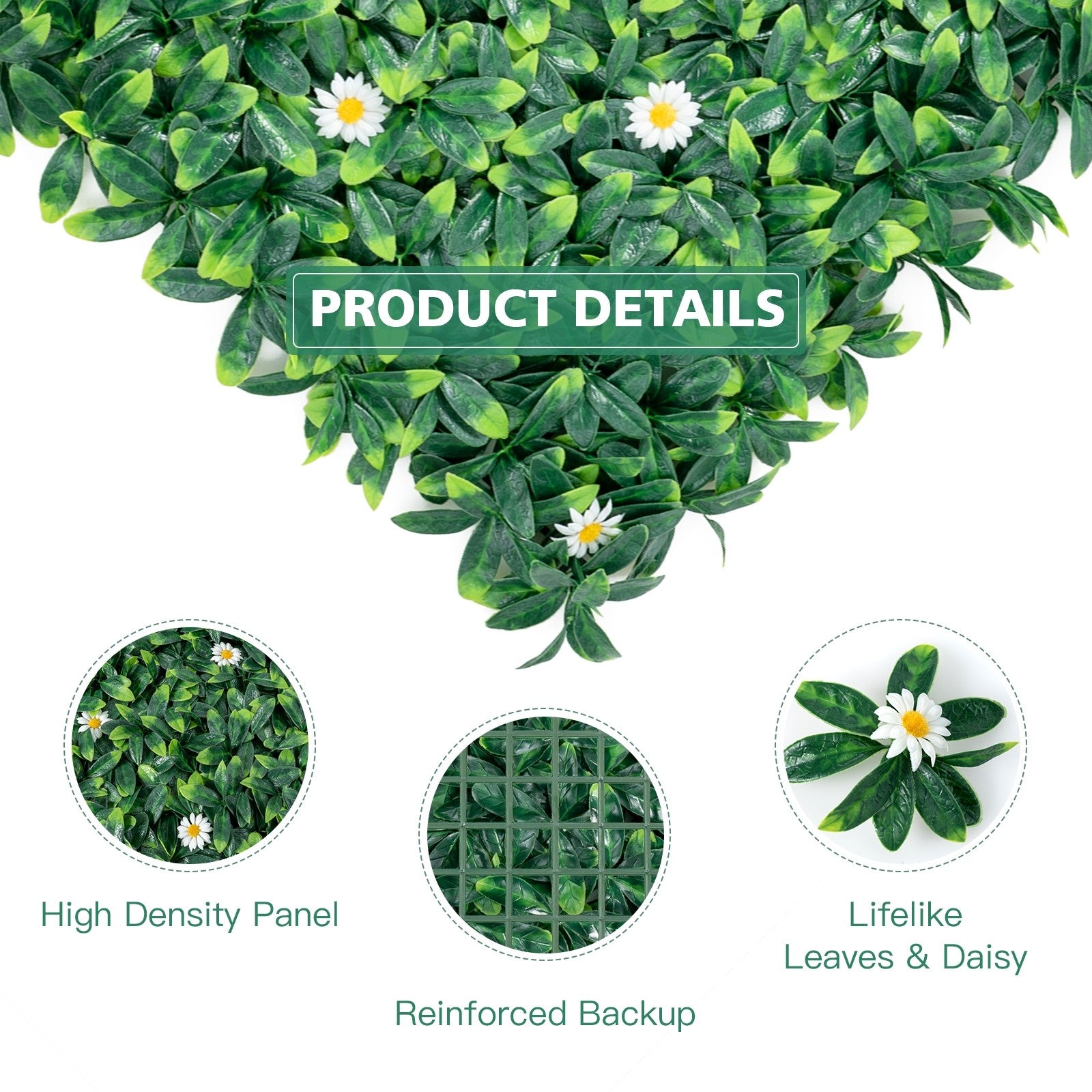 Giantex 12PCS 20x20inch Artificial Boxwood Panels Garden Privacy Fence Screen