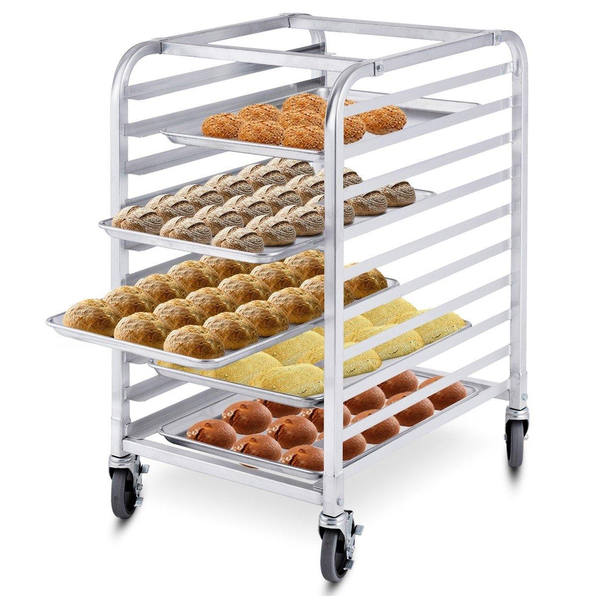 10 Tier Aluminum Bakery Rack Home Commercial Kitchen Bun Pan - Giantexus