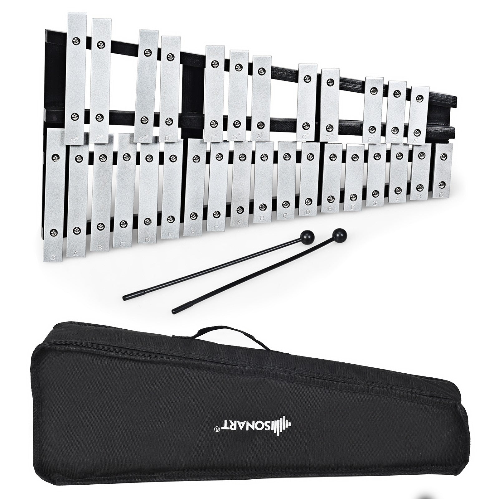 Foldable Glockenspiel Xylophone 30 Note Percussion Instrument for Adults and Kids