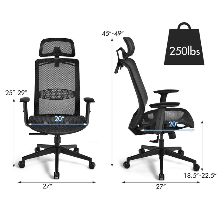 Mesh Office Chair, Ergonomic Office Chair with Headrest