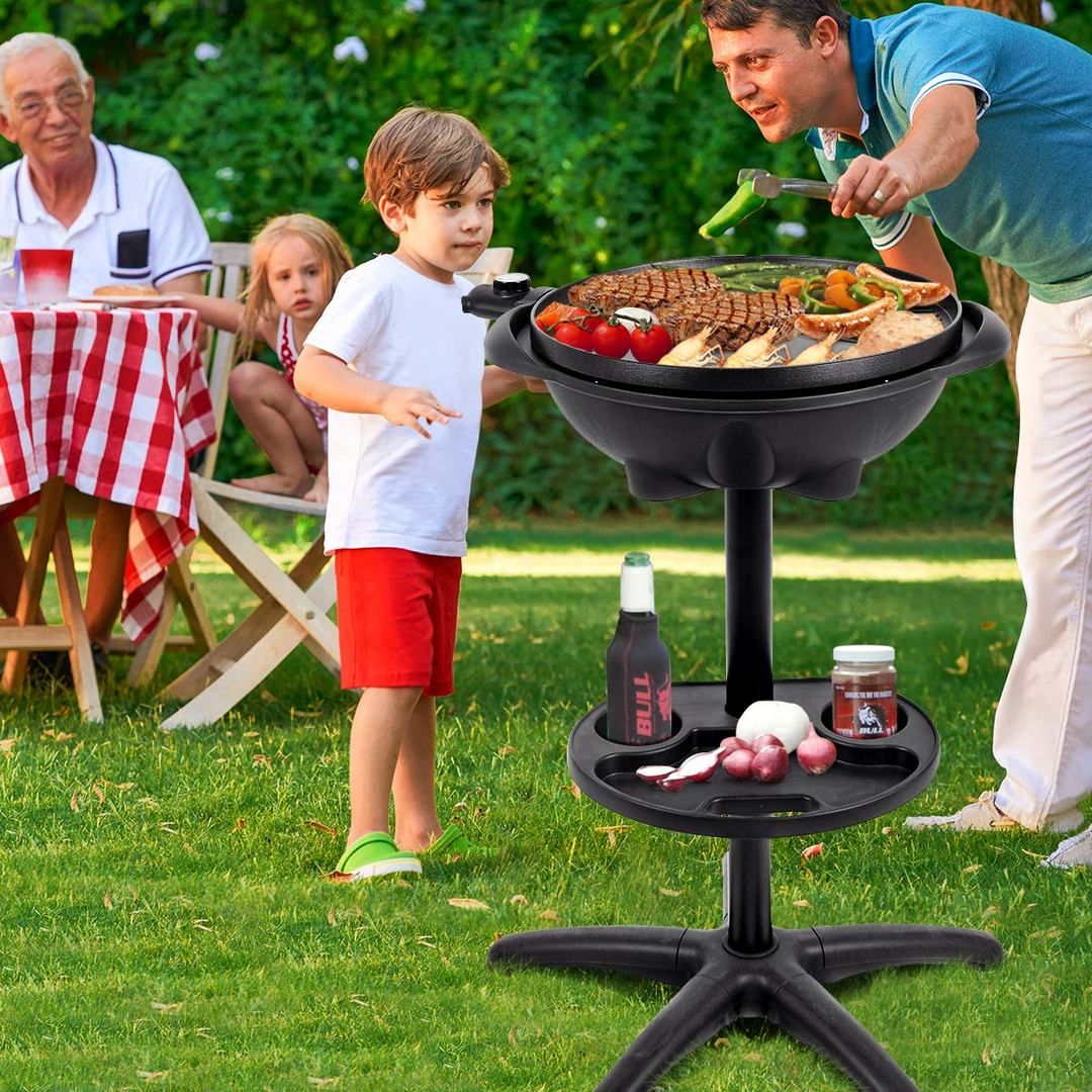 Giantex 1350W Electric BBQ Grill Non-stick w/ 4 Temperature Setting Outdoor Garden Patio Camping