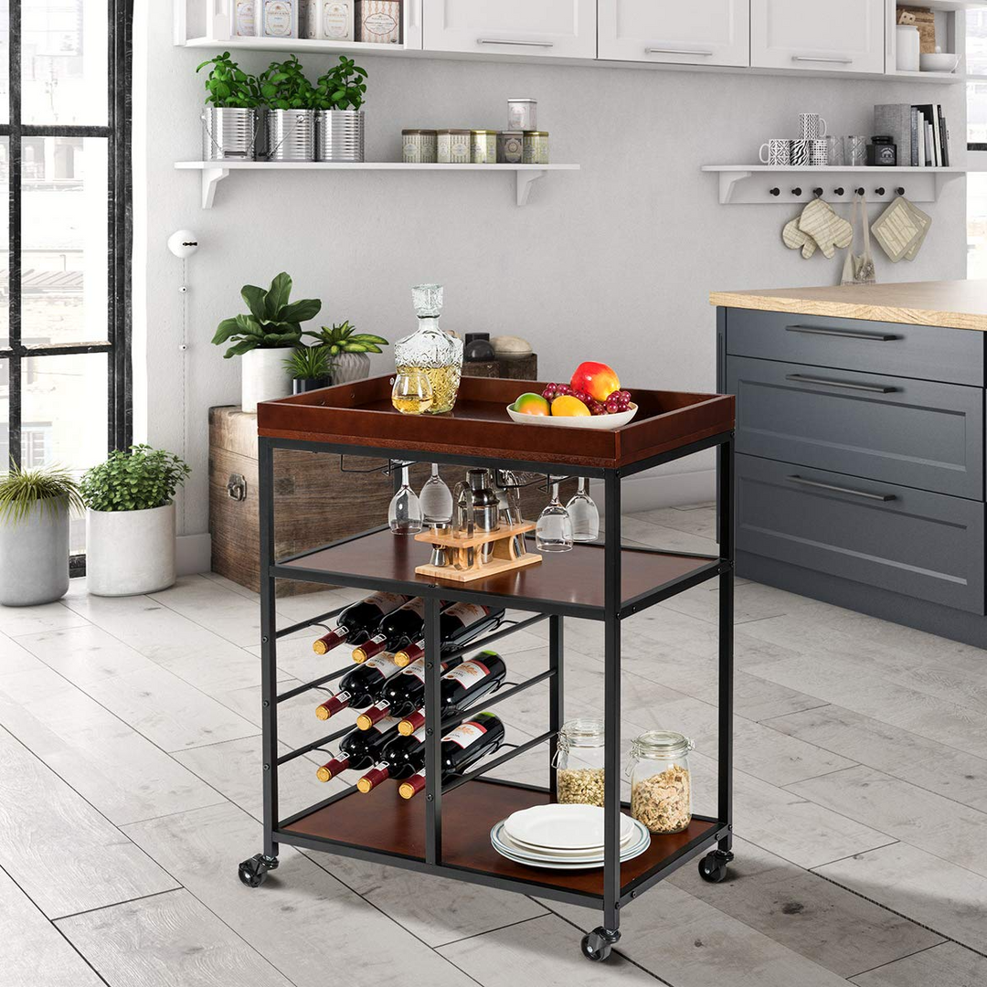 Giantex 3-Tier Kitchen Island Cart Rolling Trolley
