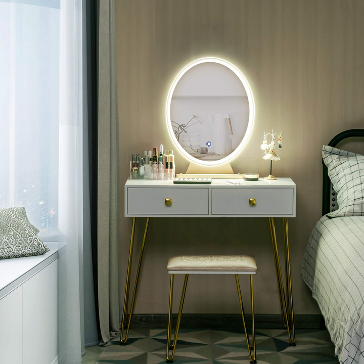 CHARMAID | Vanity Set with Lighted Mirror - Giantexus