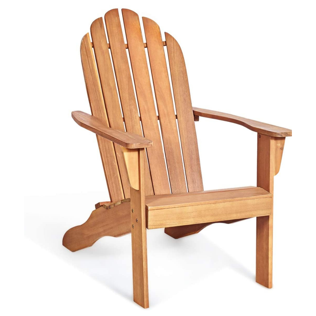 Giantex Adirondack Chair Outdoor Wooden W/Ergonomic Design Acacia Chair for Yard
