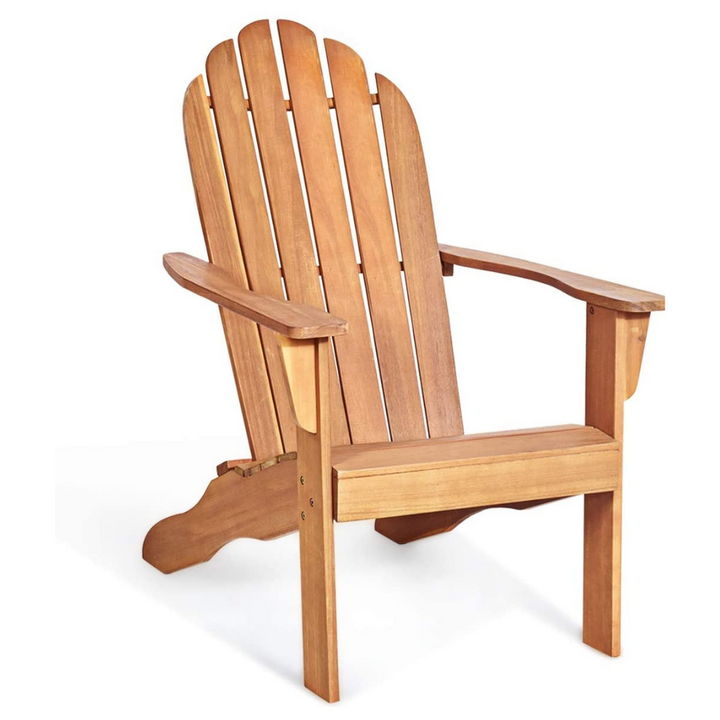 Giantex Adirondack Chair Outdoor Wooden W/Ergonomic Design Acacia Chair for Yard