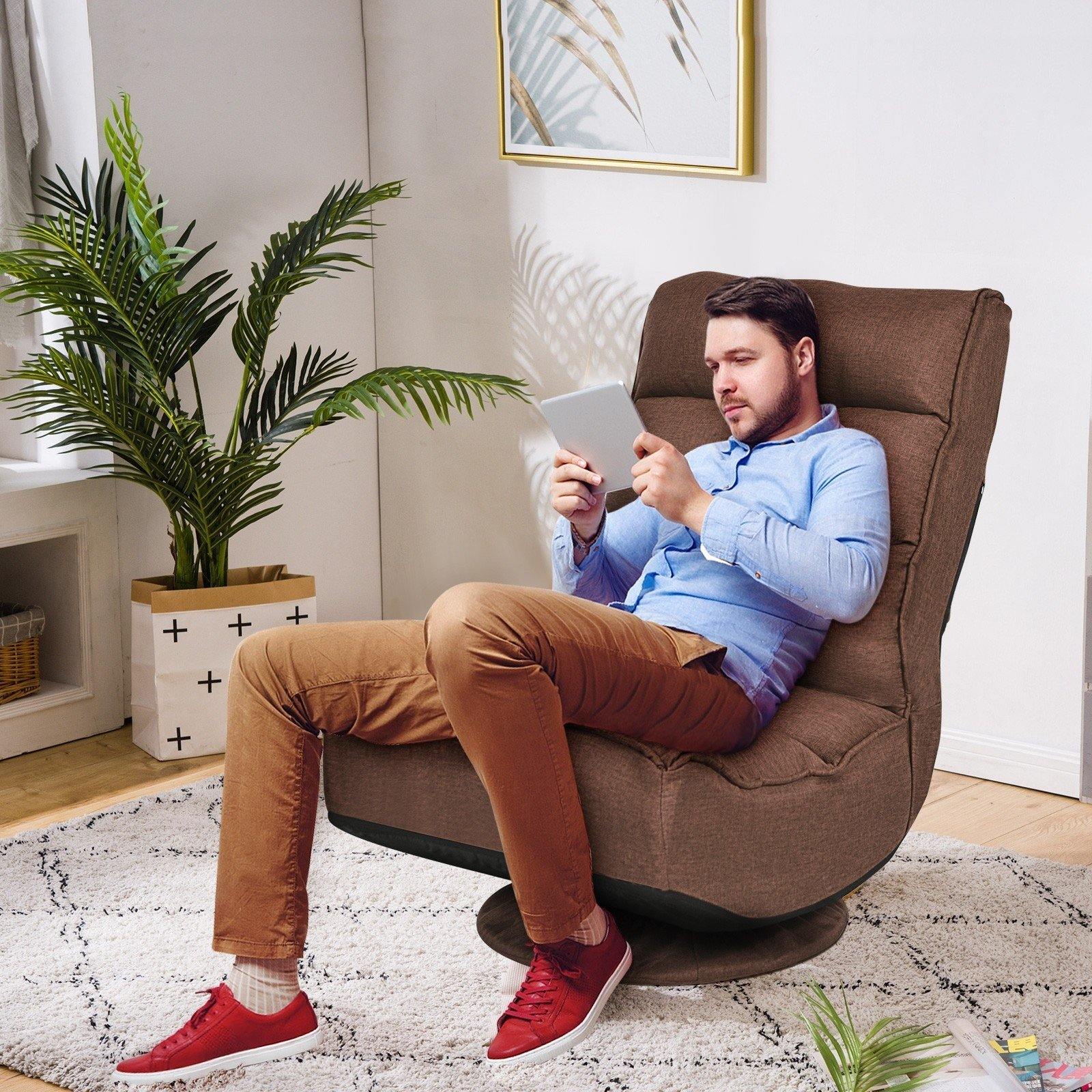 360 Degree Swivel Floor Chair, Lazy Sofa Lounge Chair - Giantexus