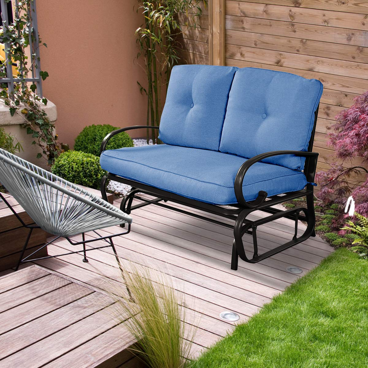 Giantex Loveseat Outdoor Patio Rocking Glider Cushioned 2 Seats