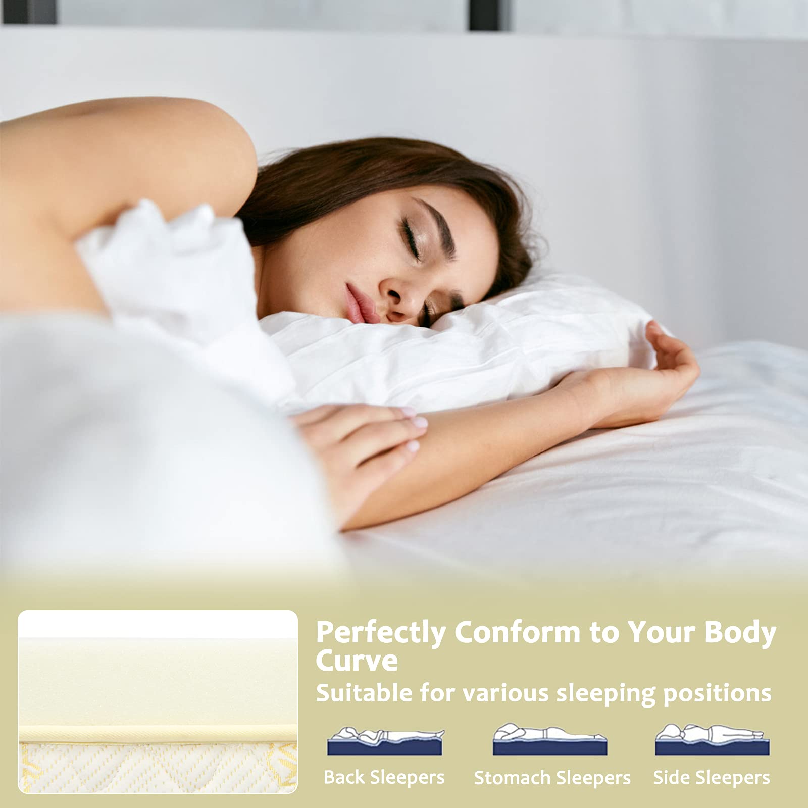 Giantex Bed Mattress Topper 3 Inch Thickness Soft Mattress Pad