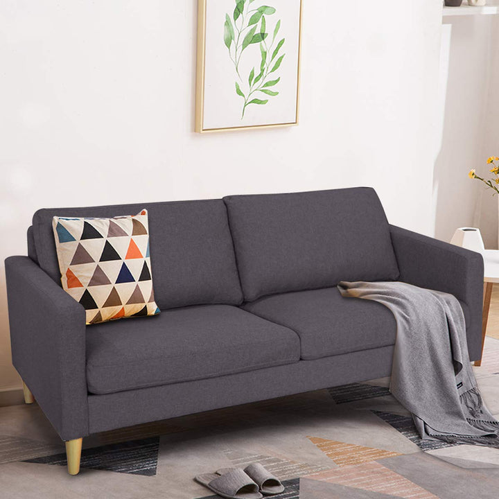 Giantex Modern Upholstered Accent Sofa, Fabric Futon Sofa Bed