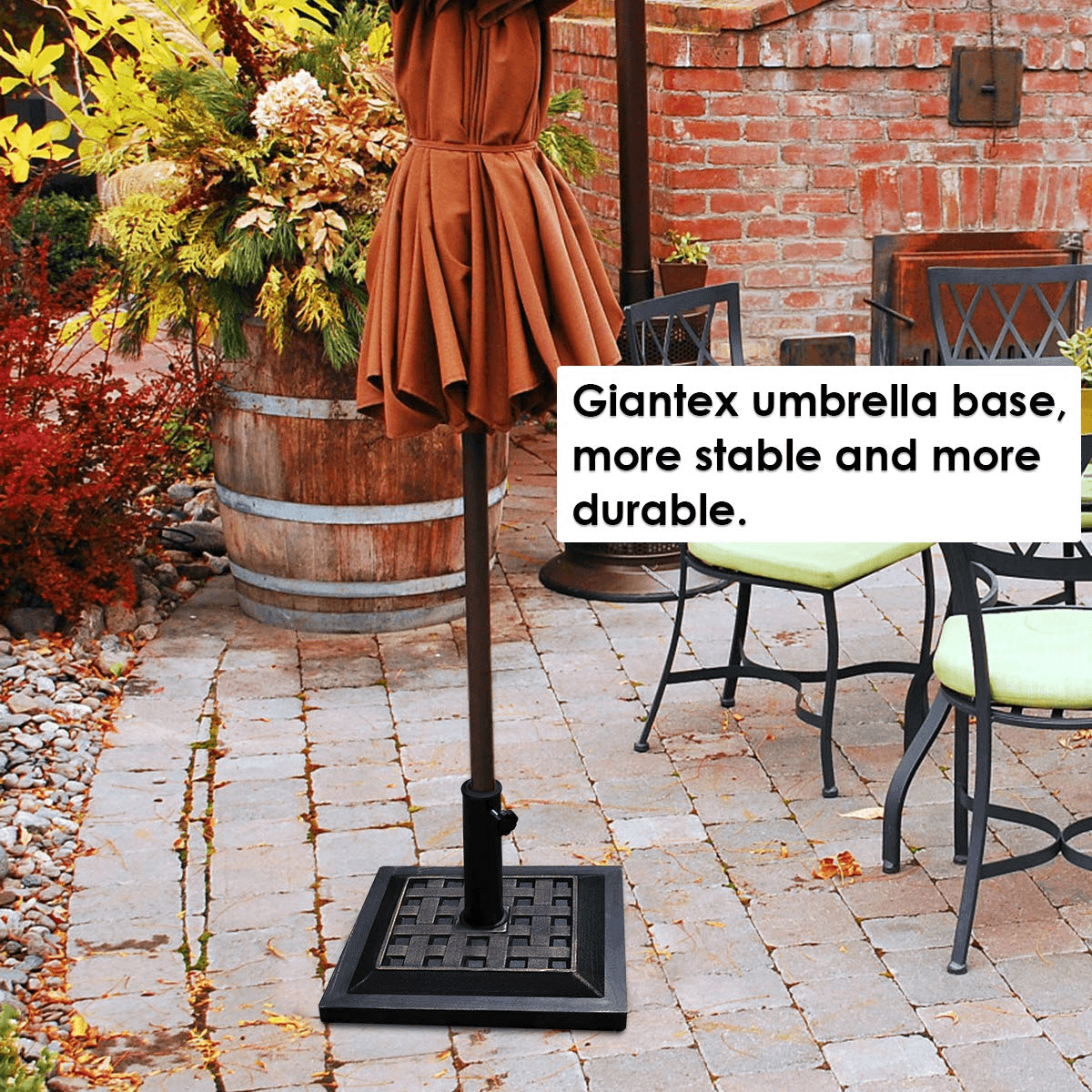 Giantex 30lbs Patio Market Umbrella Base, Classic Square, 17.5"X 17.5" - Giantexus