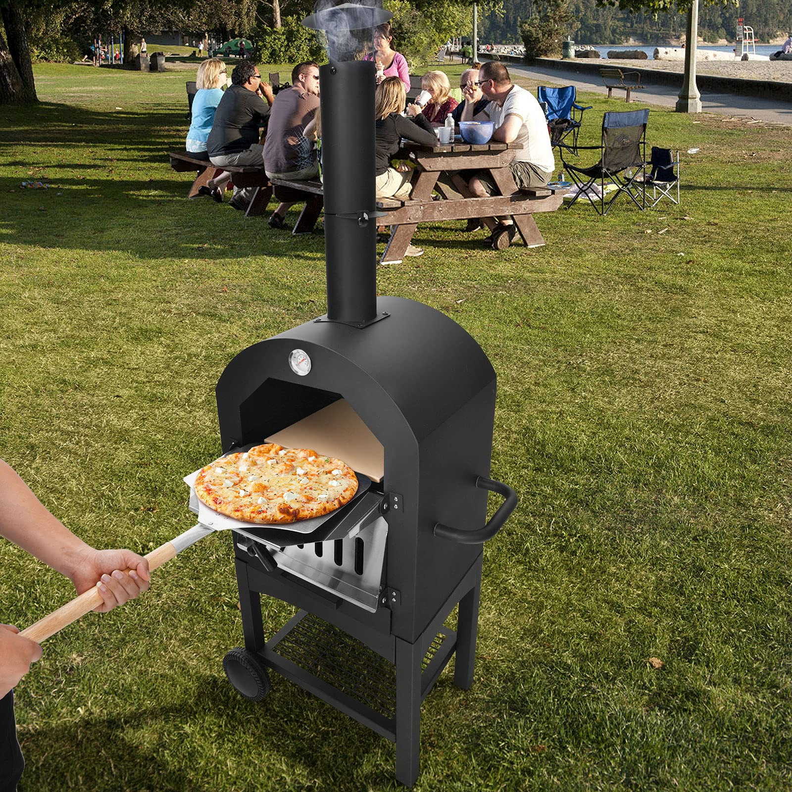 Ontdekking Discrimineren snelheid Buy Outdoor Wood Fire Pizza Grill Maker w/Waterproof Cover - Giantex –  Giantexus