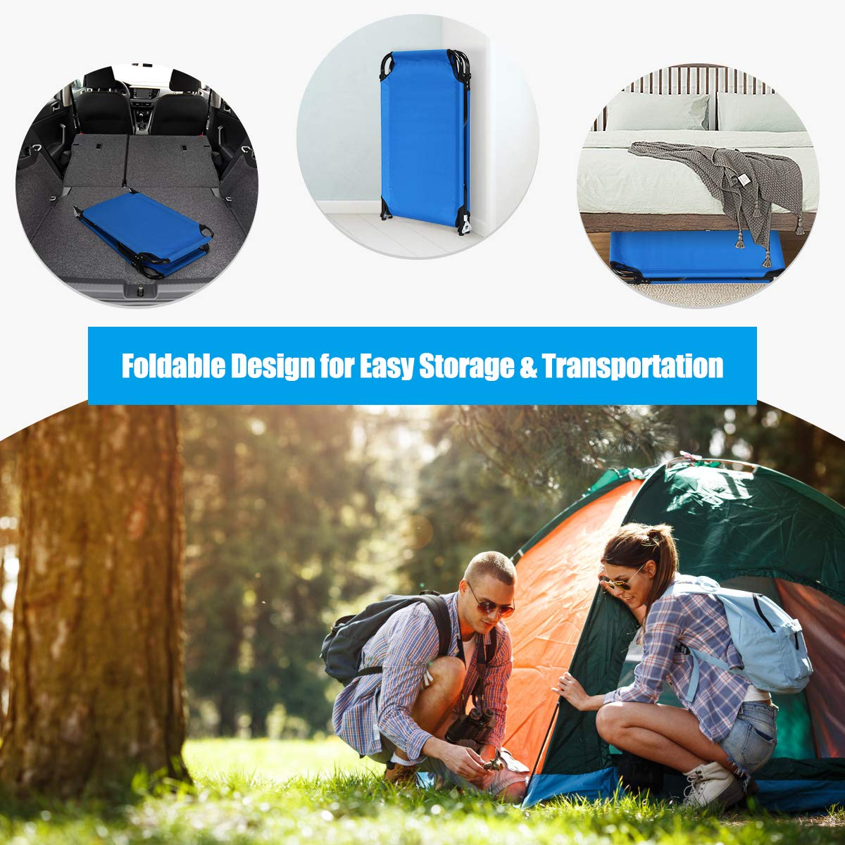 Giantex  Light Weight Camping Bed for Camp Office Sleepover