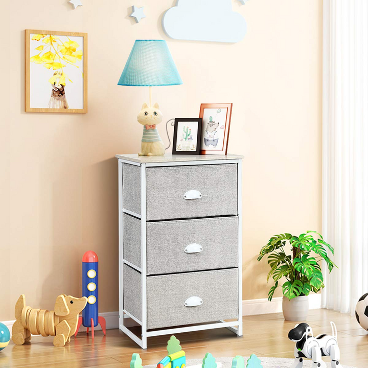 Giantex Dresser Storage Tower Nightstand W/Fabric Drawers