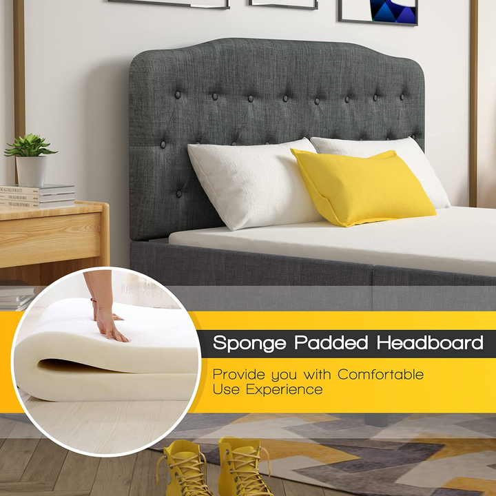 Giantex Upholstered Headboard, Button Tufted Headboard, Queen Size