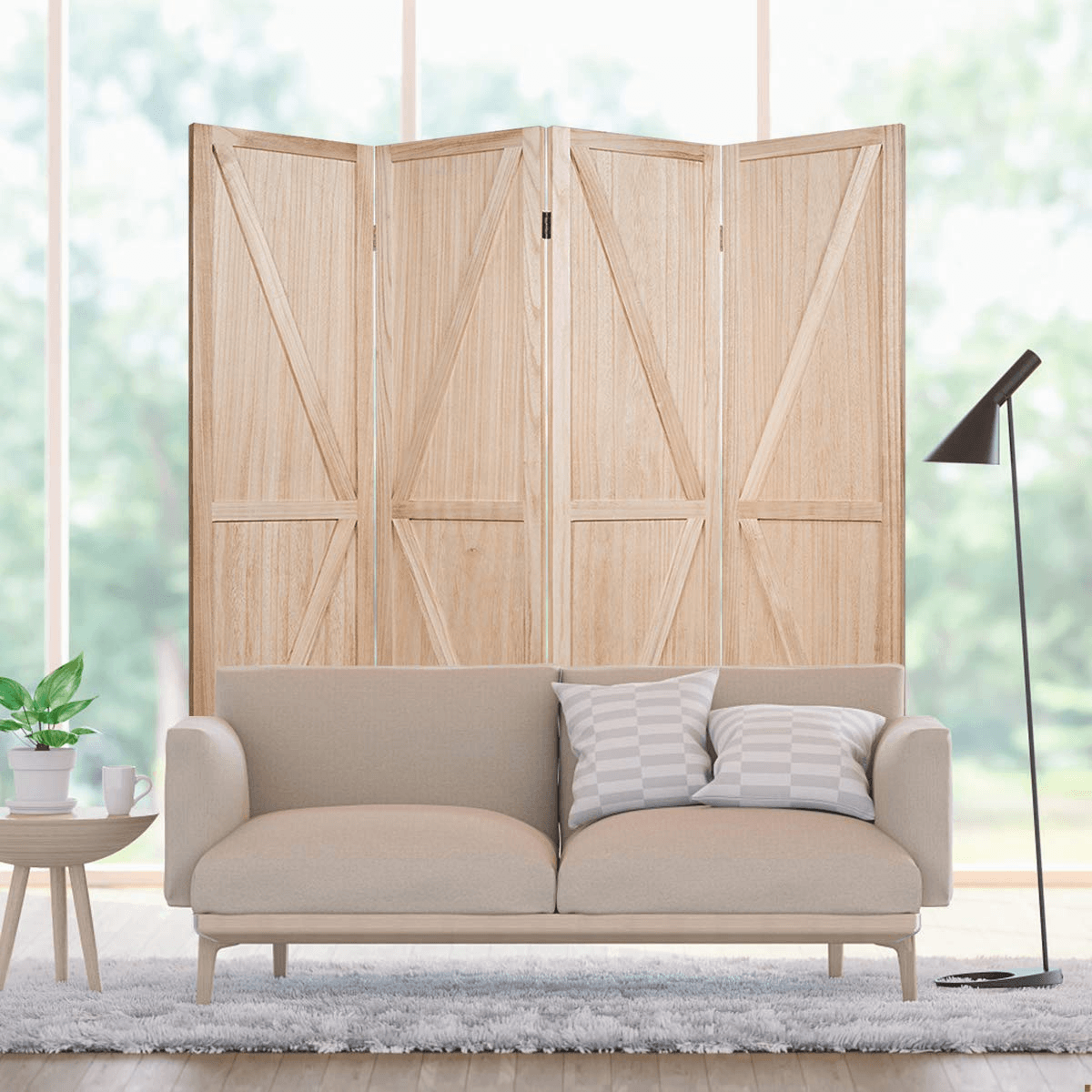 Copy of Giantex 4 Panel Folding Screen, 5.6 Ft Screen Room Divider - Giantexus