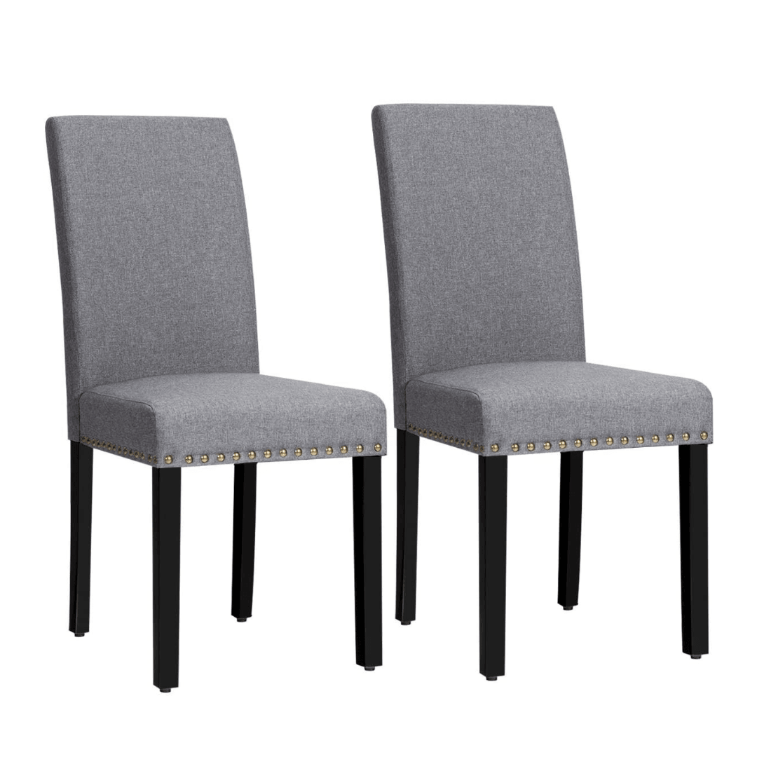 Giantex Upholstered Dining Chairs Set of 2 or 4, Fabric Side Chairs w/Wood Legs - Giantexus