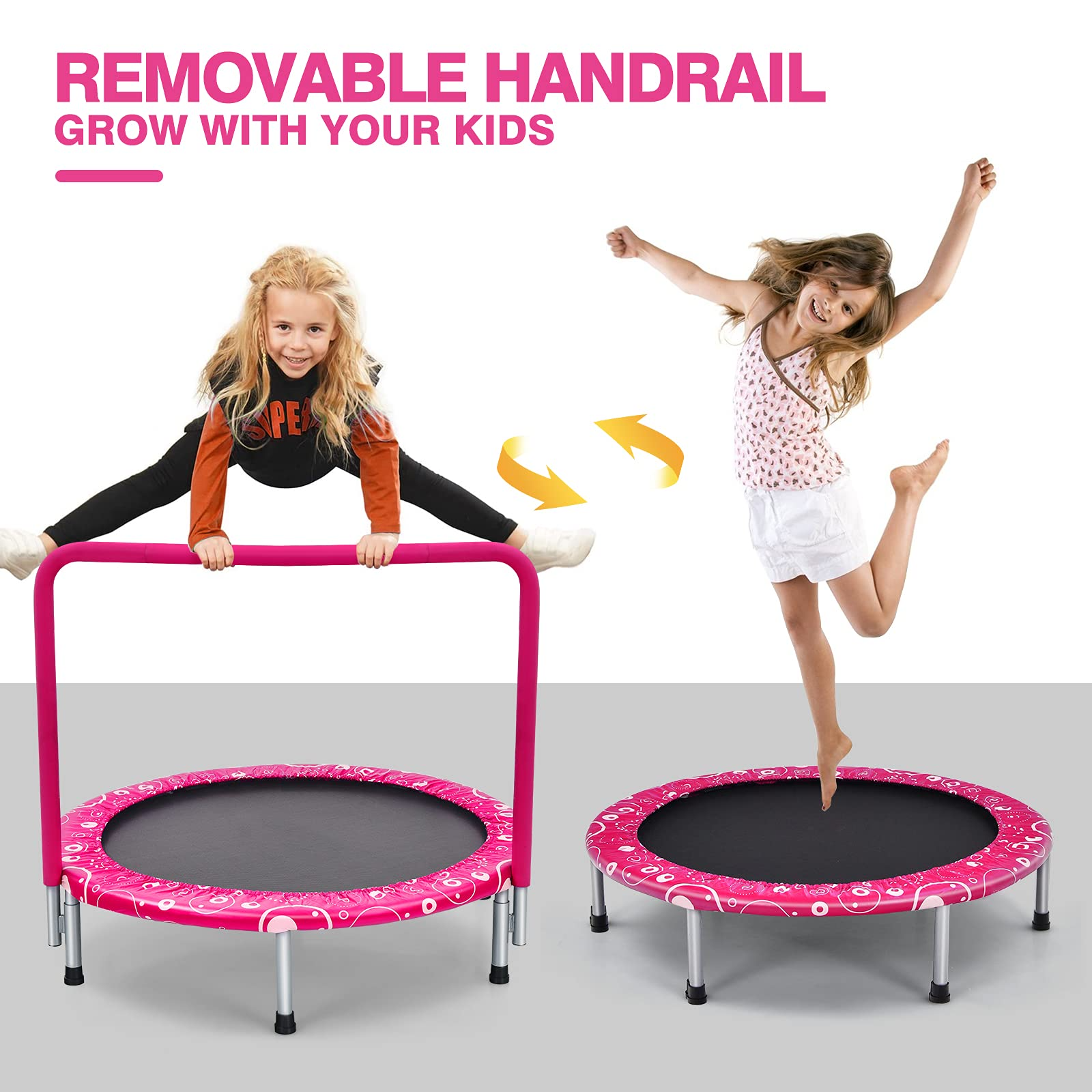 36-Inch Mini Kids Trampoline with Foamed Handle