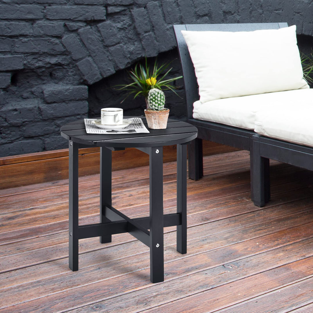 Patio Side Table 18" Outdoor Bistro Table with Stable Cruciform Structure