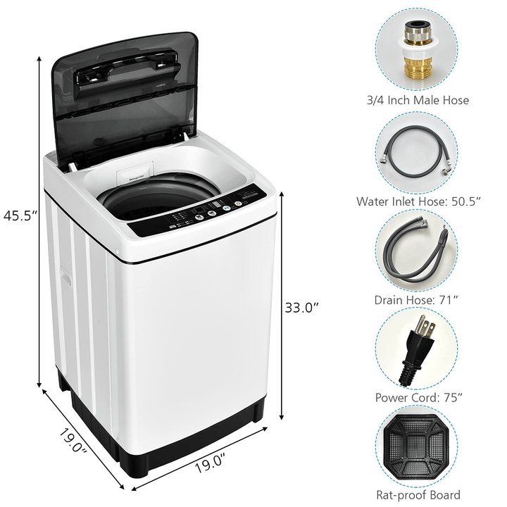 2 in 1 Portable Laundry Washer 1.5Cu.Ft 11lbs Capacity Washer and Dryer Combo - Giantexus