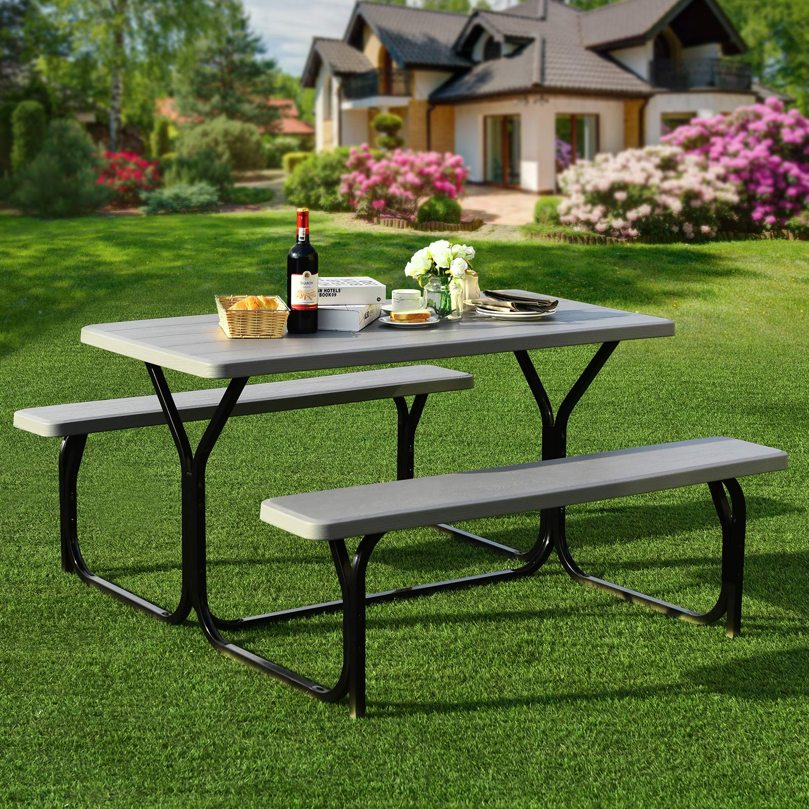 Giantex Picnic Table Bench Set for Outdoor Camping