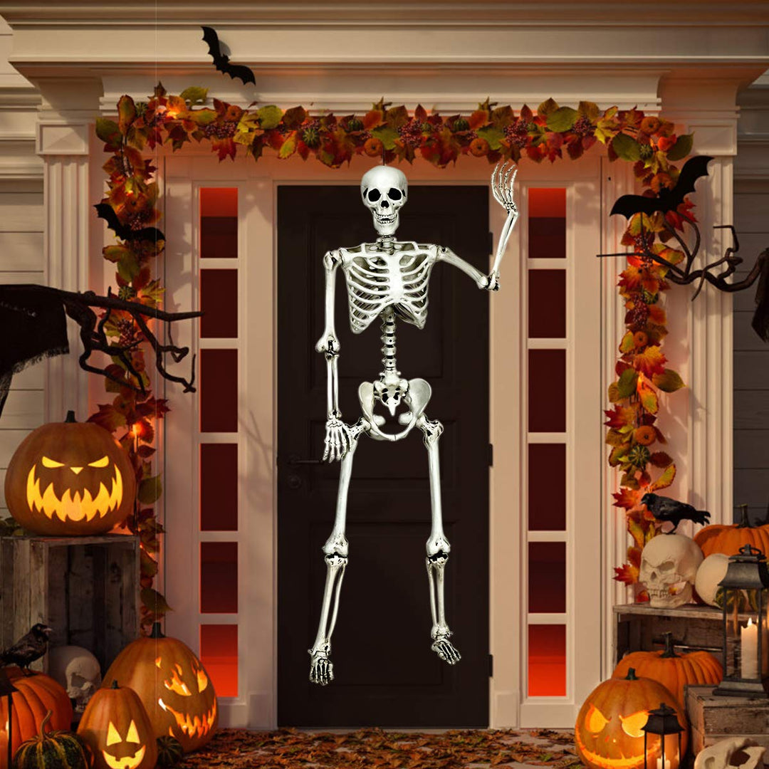 5.4 Ft Halloween Skeleton, Life Size Realistic Human Bones
