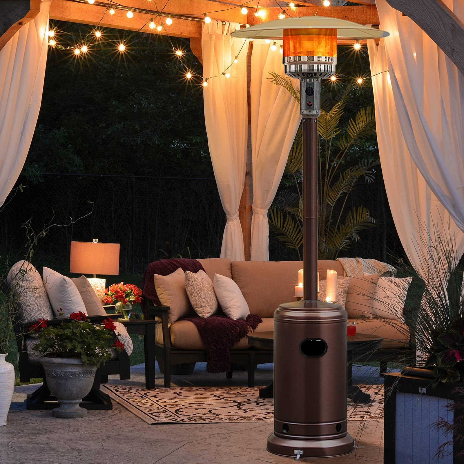Giantex Patio Heaters for Outdoor Use, 48000 BTU Propane Outdoor Heaters with Wheels