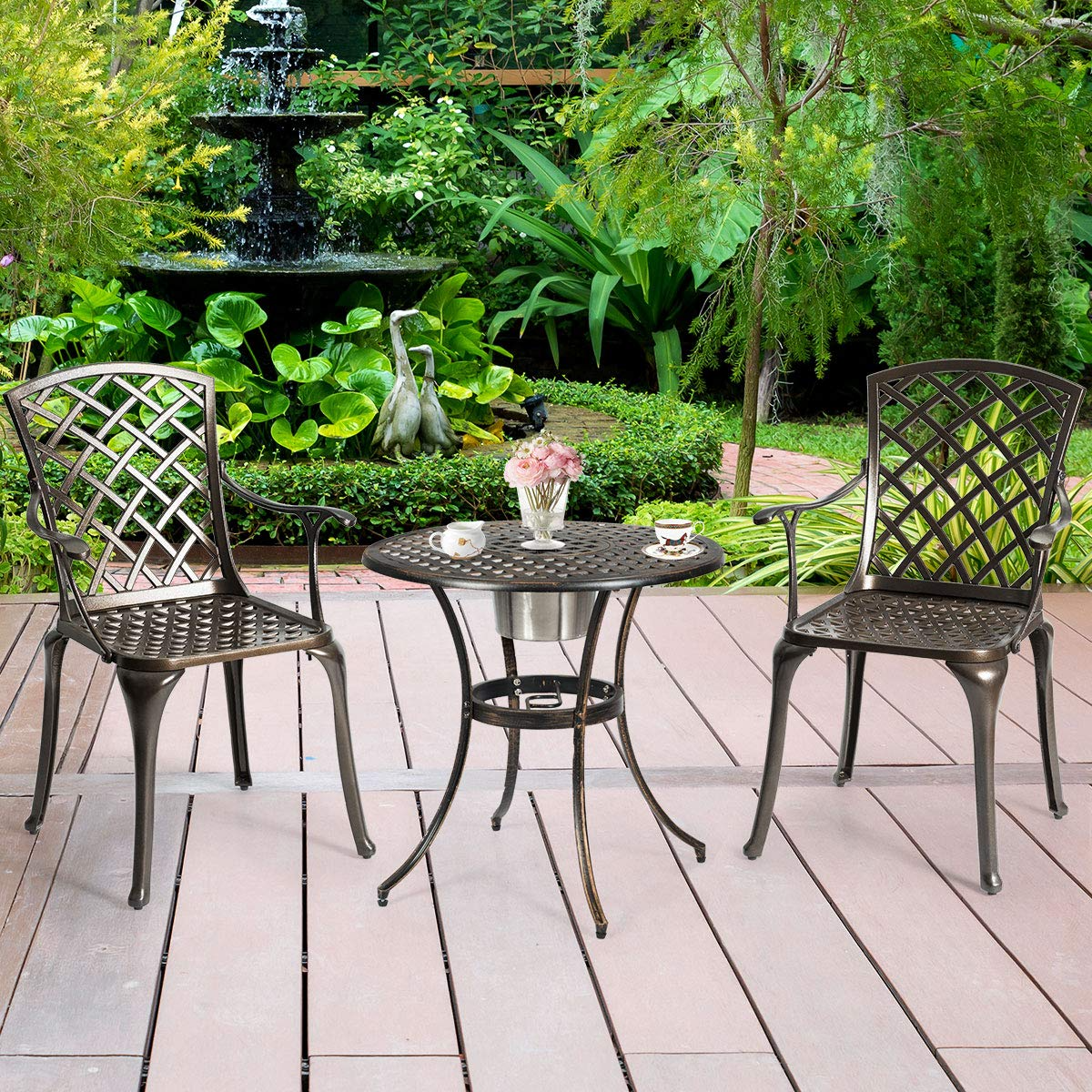 Giantex Aluminum Arm Dining Chairs Set of 2