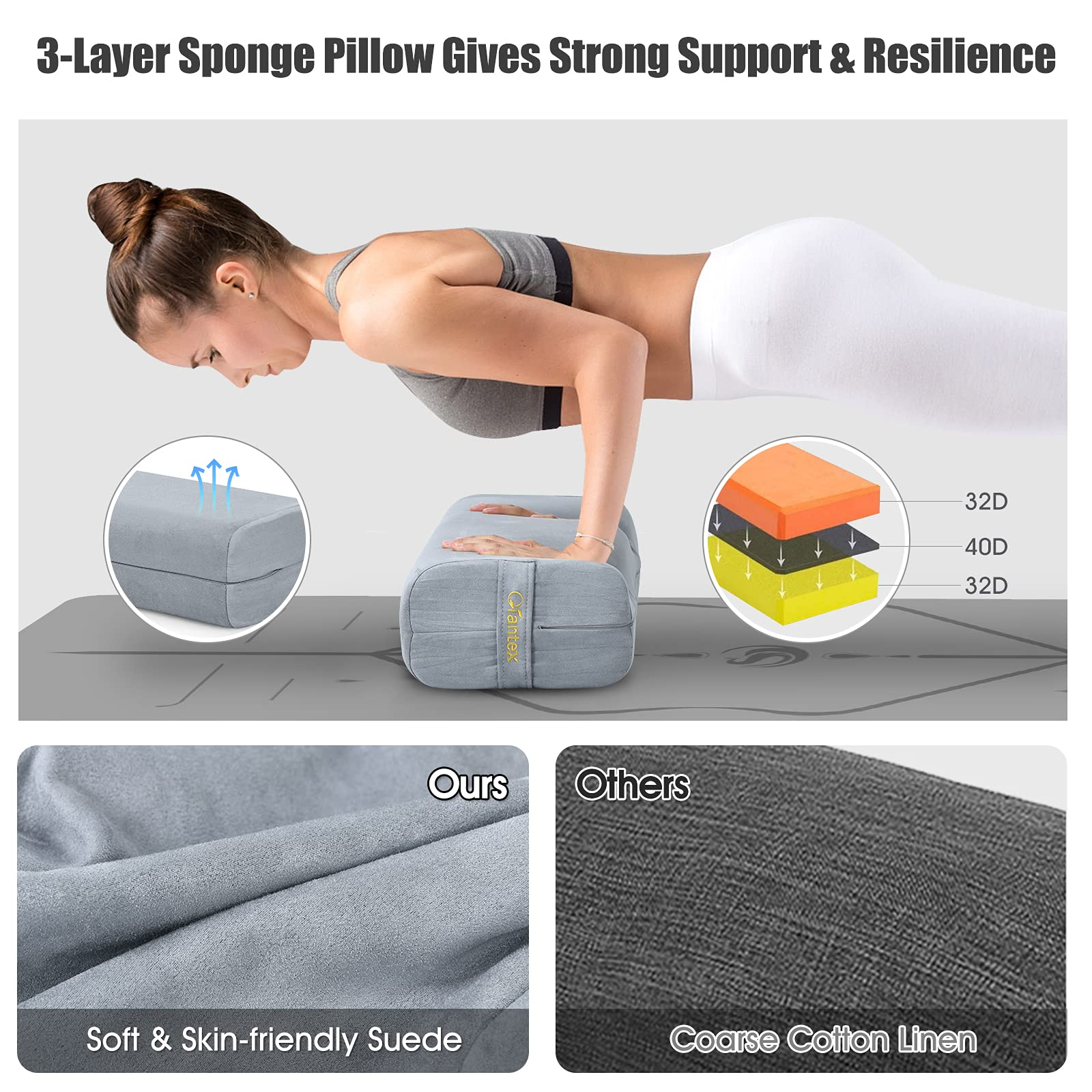 Giantex Yoga Bolster Pillow, Meditation Rectangular Yoga Cushion