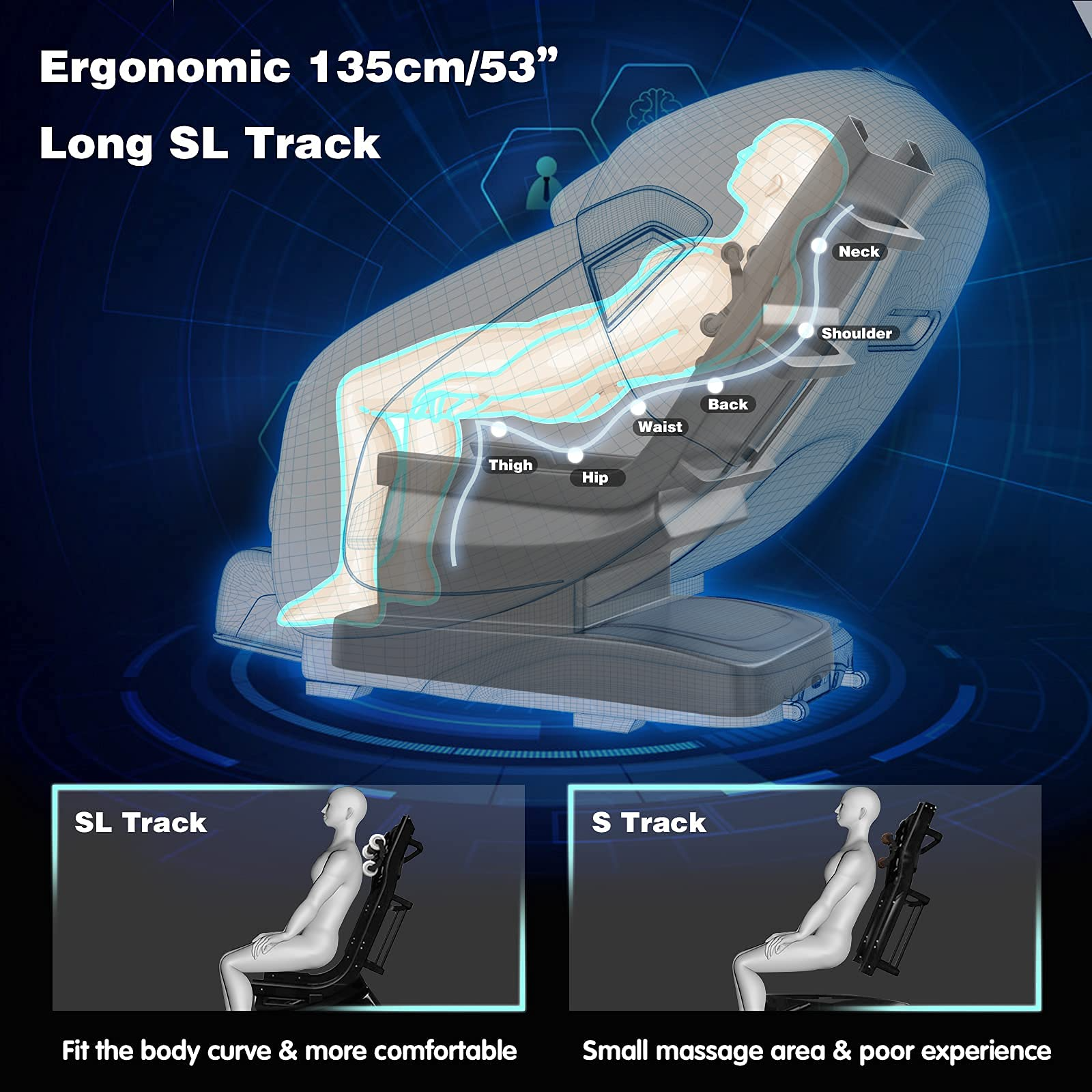 Giantex SL Track Massage Recliner Electric Zero Gravity W/Airbags