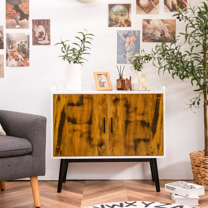 Giantex Floor Storage Cabinet Buffets Sideboard Vintage Accent Cabinet